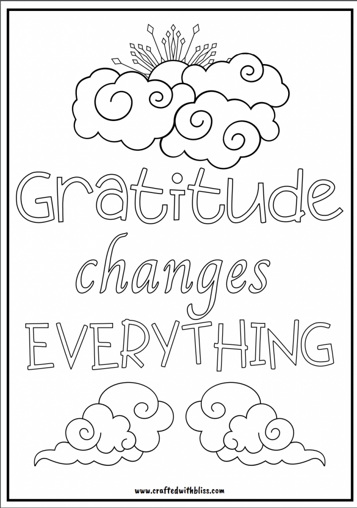 Free gratitude coloring pages