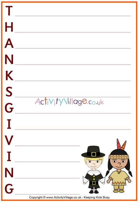 Thanksgiving acrostic poem printable