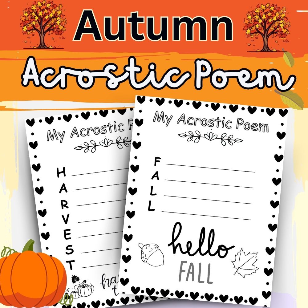 Fall no prep bundle word search coloring pages acrostic poems and more made by teachers