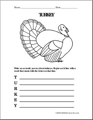 Turkey acrostic form i