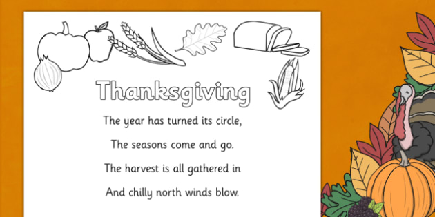 Thanksgiving poem for teachers louring sheet