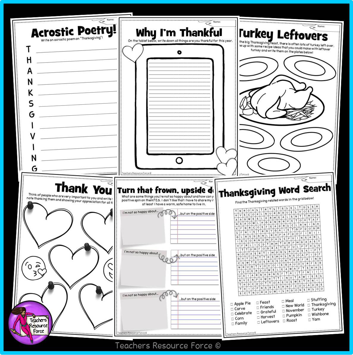 Printable thanksgiving activities for big kids