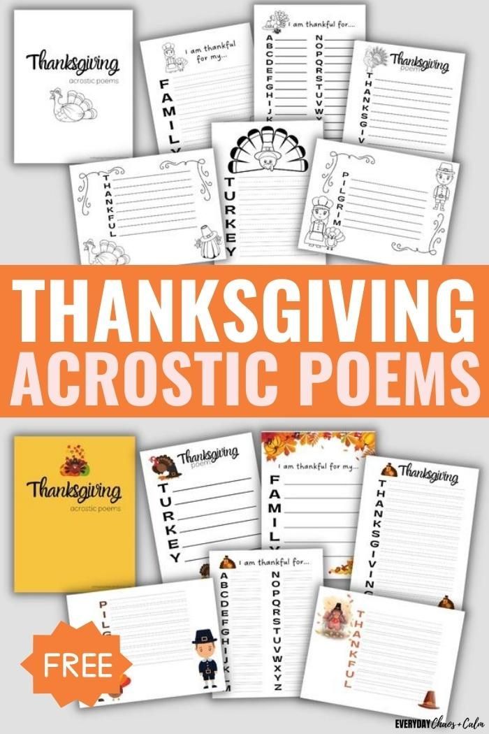 Thanksgiving acrostic poems engaging writing activity for kids