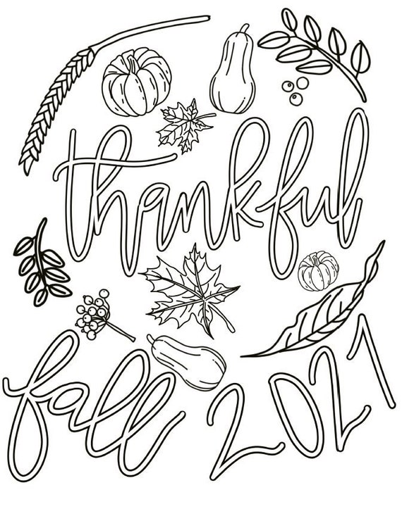 Printable thanksgiving coloring page fall coloring page printable coloring pages adult coloring pages printable thankful