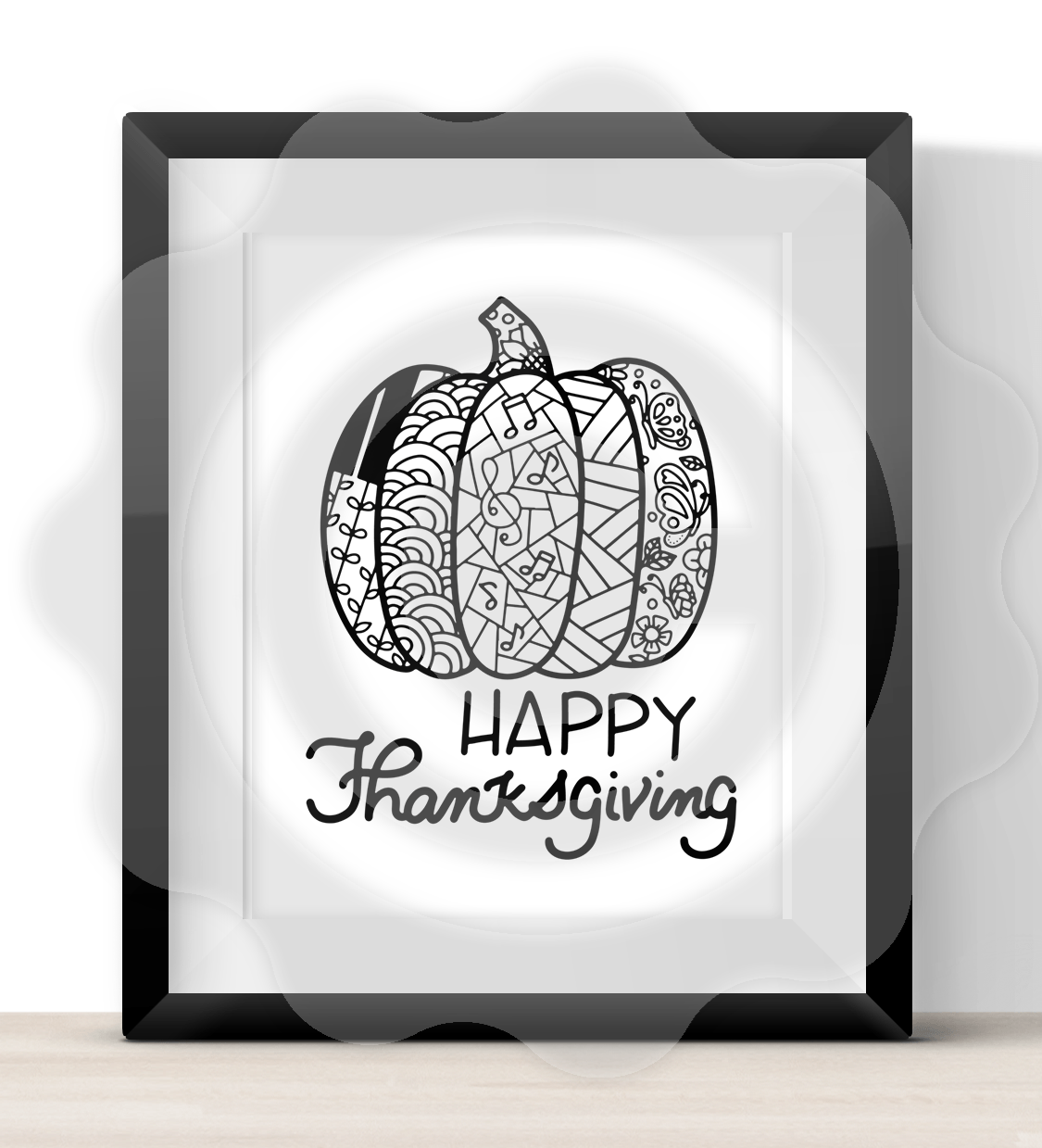 Happy thanksgiving coloring page and poster