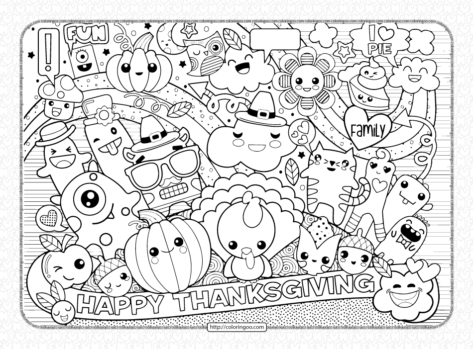 Printable thanksgiving coloring pages updated