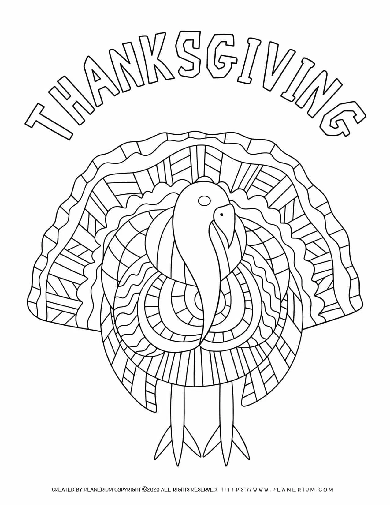 Turkey coloring page free printable