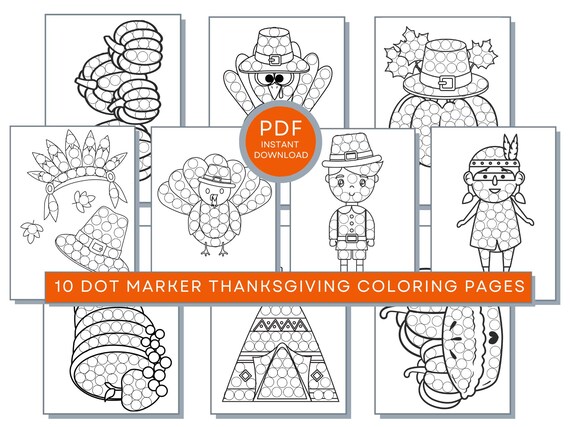 Thanksgiving dot marker coloring pages thanksgiving pdf thanksgiving printables thanksgiving dot coloring thanksgiving do a dot painting