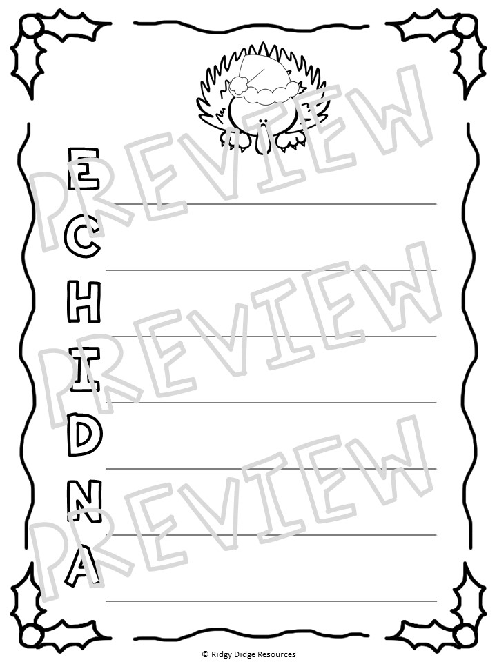 Christmas in australia coloring pages and writing templates ridgy didge resources