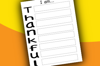 Free printable thankful acrostic activity