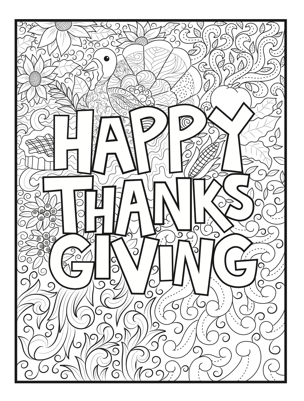 Free thanksgiving louring sheet for adults