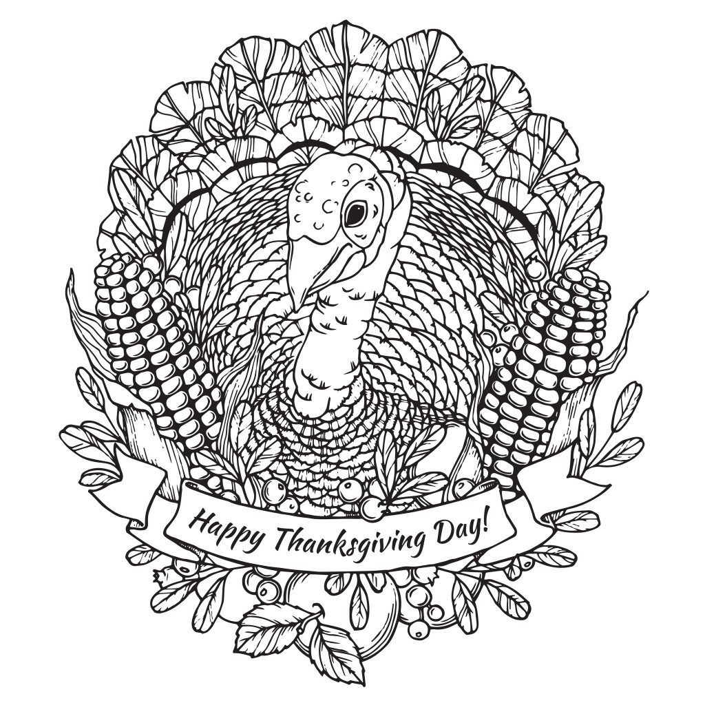 Thanksgiving adult coloring pages