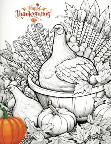 Unique thanksgiving adult coloring book pages holiday themed adult coloring book x in pages by nacirfa print