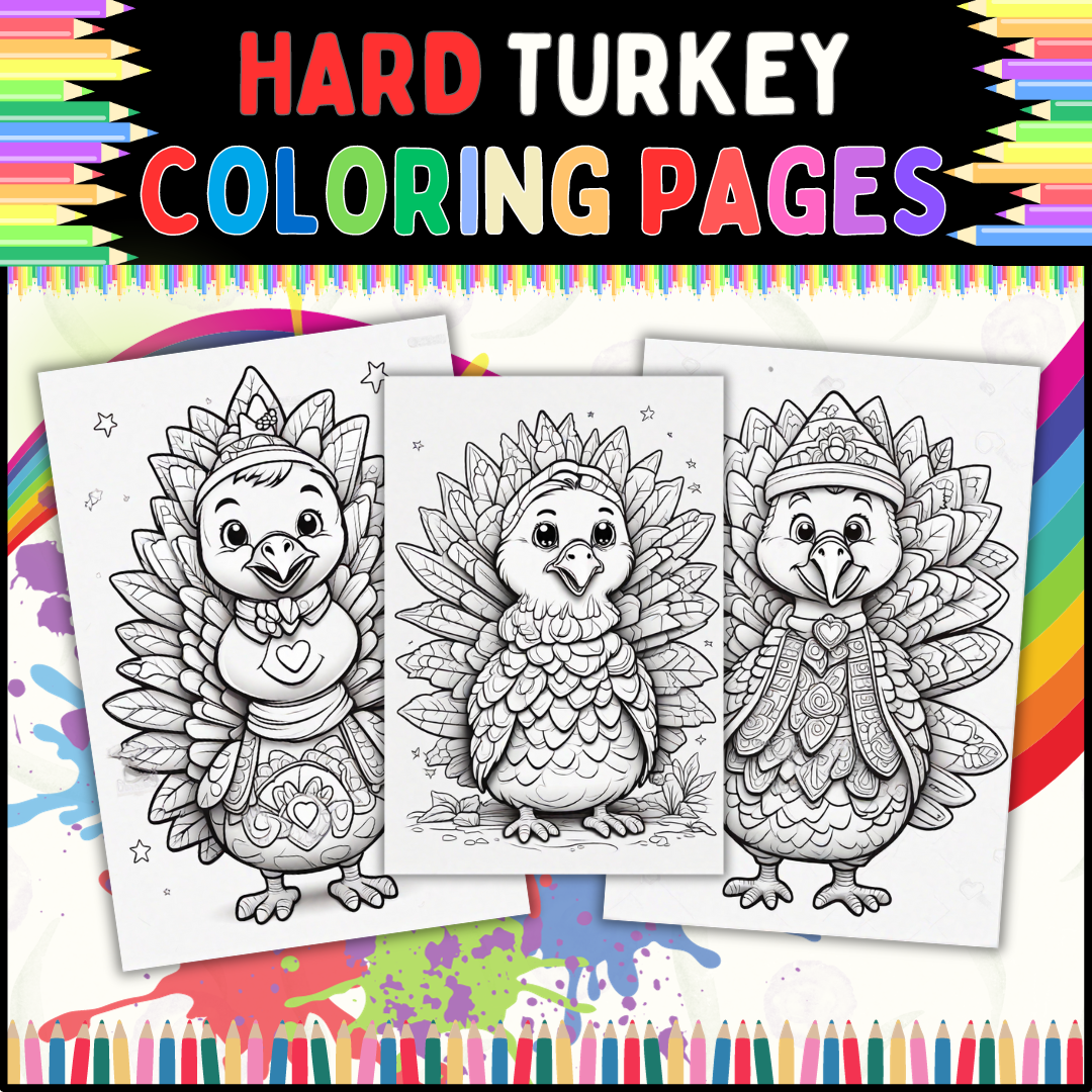 Thanksgiving turkey coloring pages for kids and adults detailed and challenging made by teachers