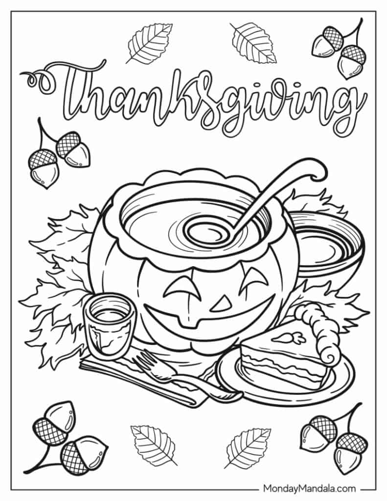 Thanksgiving coloring pages free pdf printables