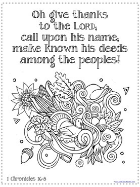 Thanksgiving bible verse coloring pages