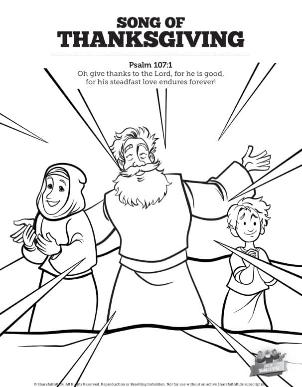 Psalm song of thanksgiving sunday school coloring pages â