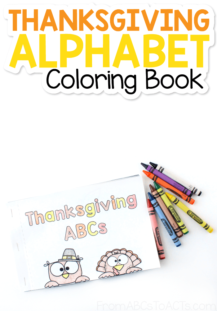 Thanksgiving alphabet coloring book