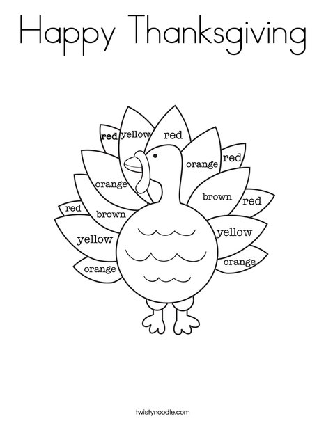 Happy thanksgiving coloring page