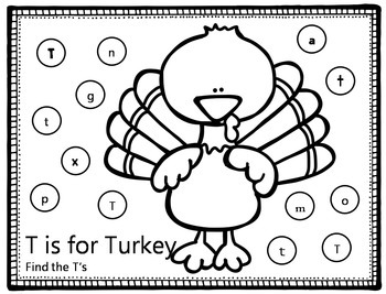 Thanksgiving letter id coloring pages by precious steps preschool