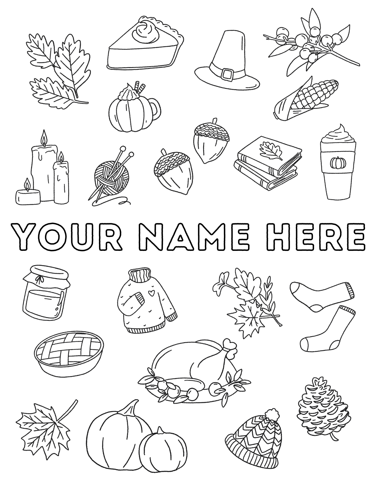 Custom thanksgiving coloring page â the letter vee