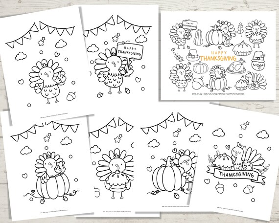 Printable thanksgiving coloring pages thanksgiving coloring sheets turkey coloring pages for kids instant download us letter x instant download