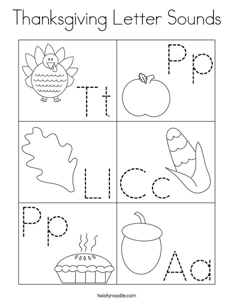 Thanksgiving letter sounds coloring page