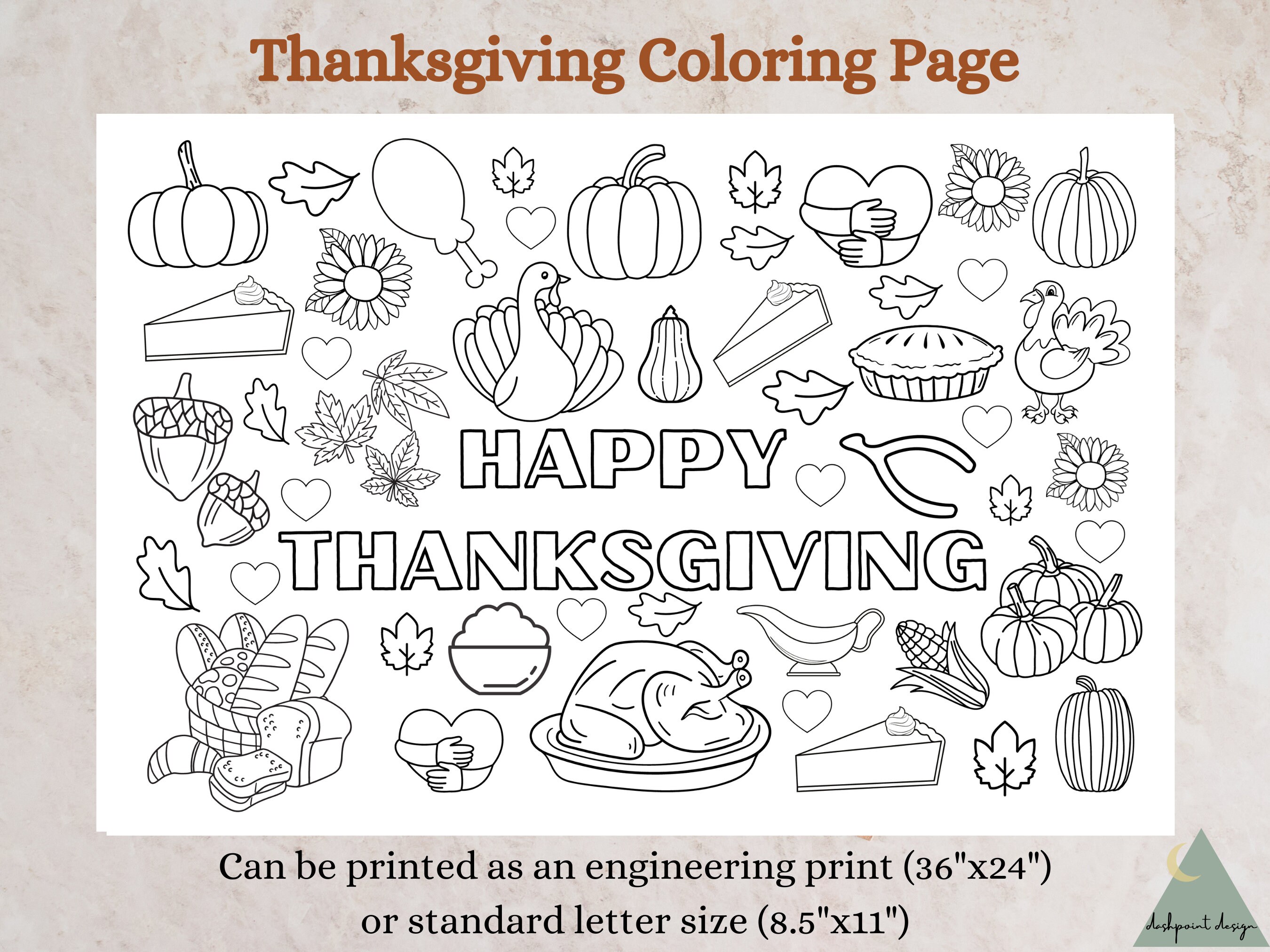 Giant thanksgiving coloring page thanksgiving coloring poster thanksgiving activities for kids kids thanksgiving coloring placemats instant download