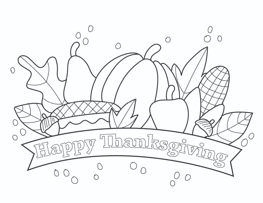 Printable happy thanksgiving coloring pages