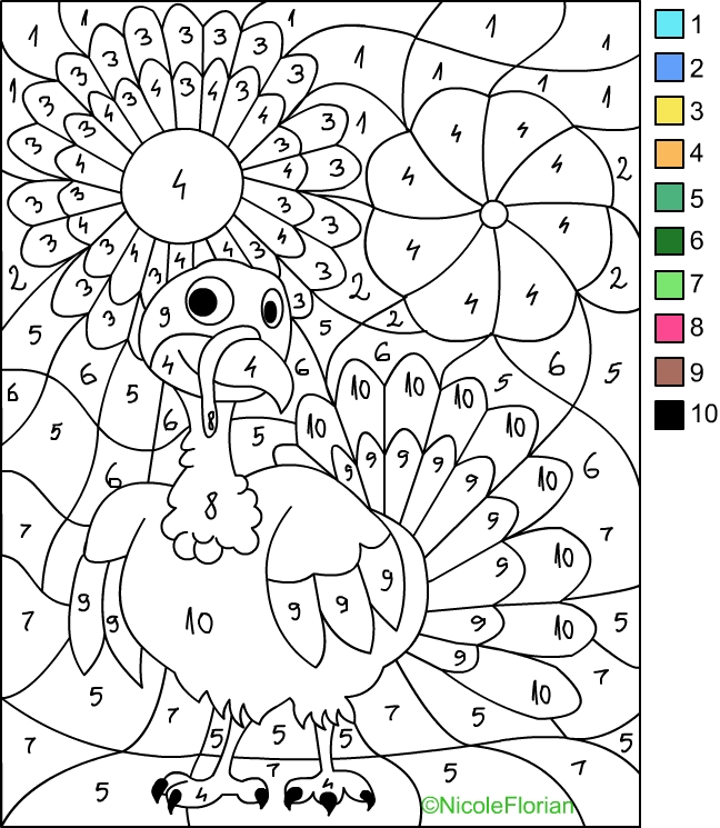 Nicoles free coloring pages color by number thanksgiving coloring page