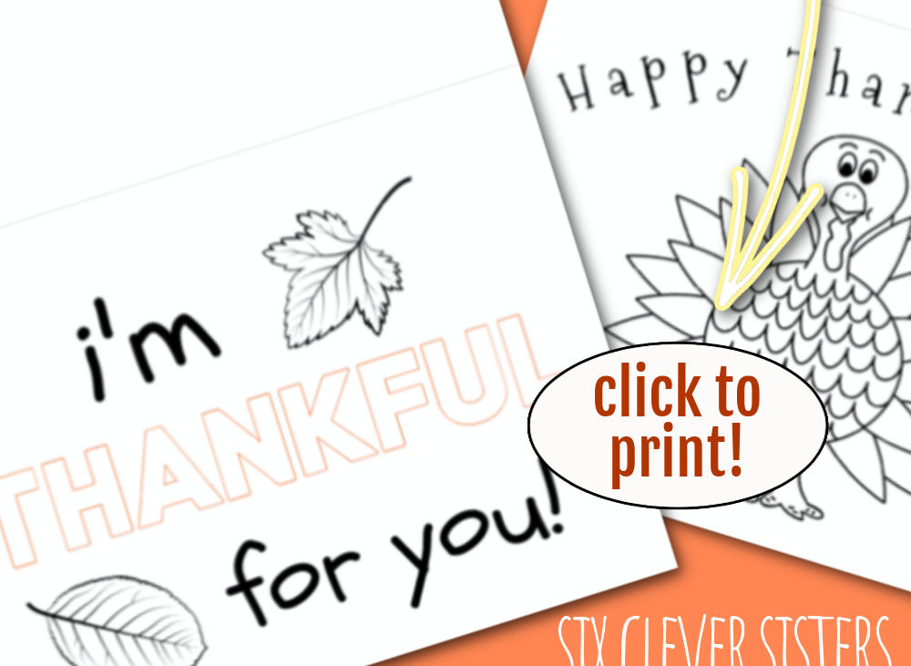 Free printable thanksgiving cards for kids to color