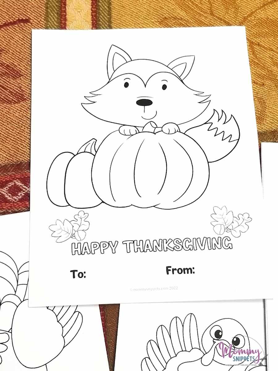 Printable thanksgiving cards to color