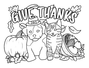 Fun thanksgiving coloring pages by daveycreates tpt