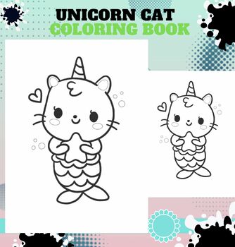 Thanksgiving and winter unicorn cat coloring pages by english for kids abc