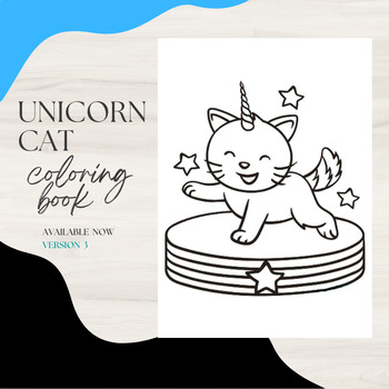 Unicorn cat coloring pages for children on summer and thanksgiving days v