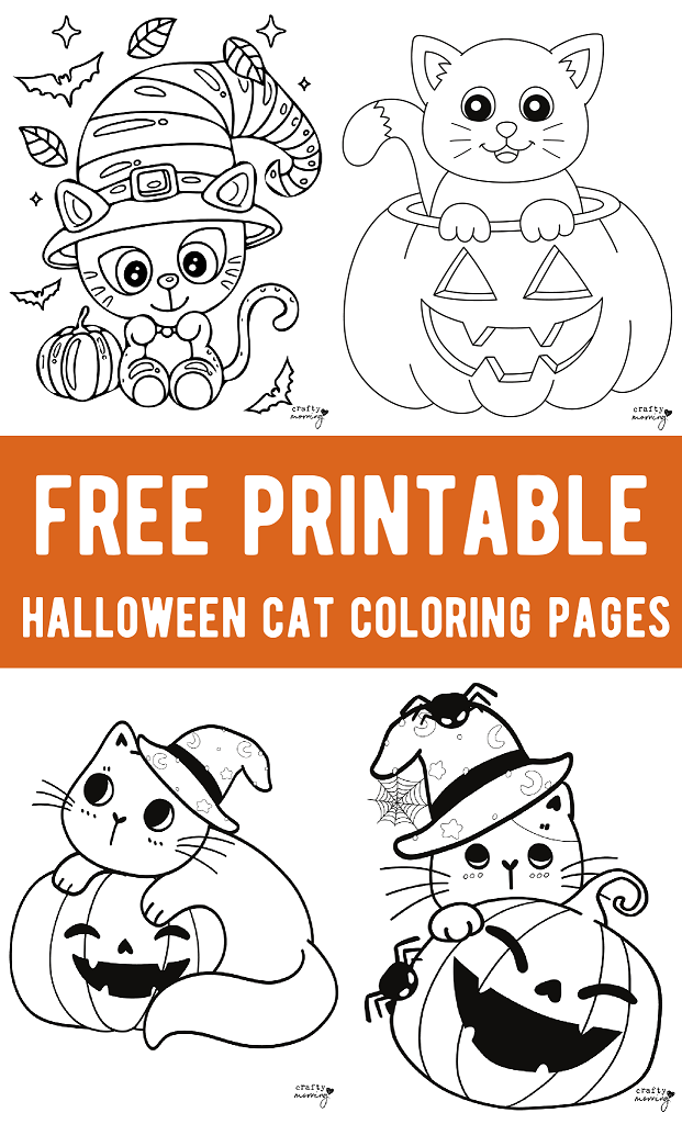 Halloween cat coloring pages free printables