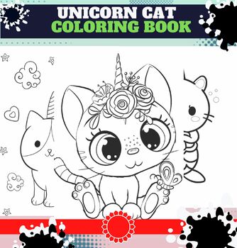 Thanksgiving and winter unicorn cat coloring pages by english for kids abc