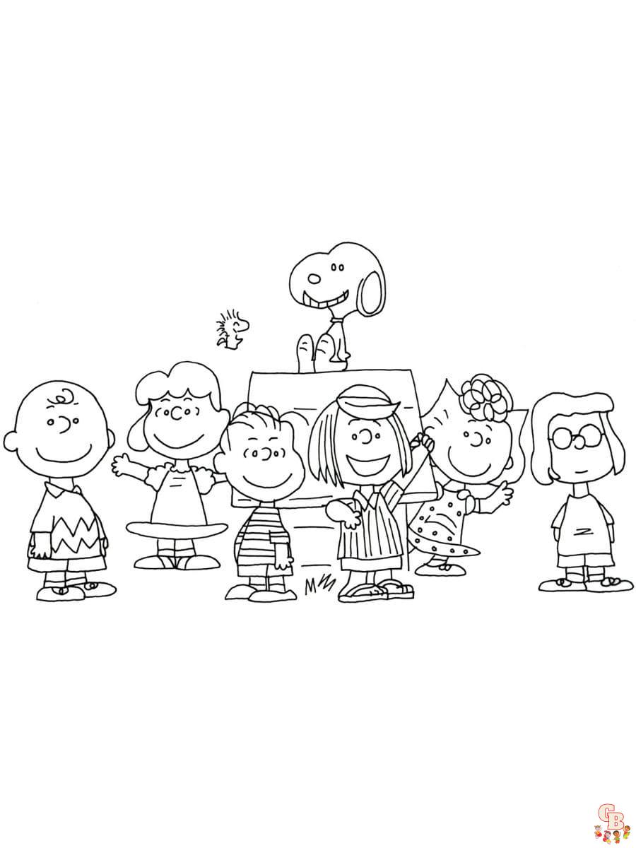 Printable charlie brown coloring pages free for kids ands adults