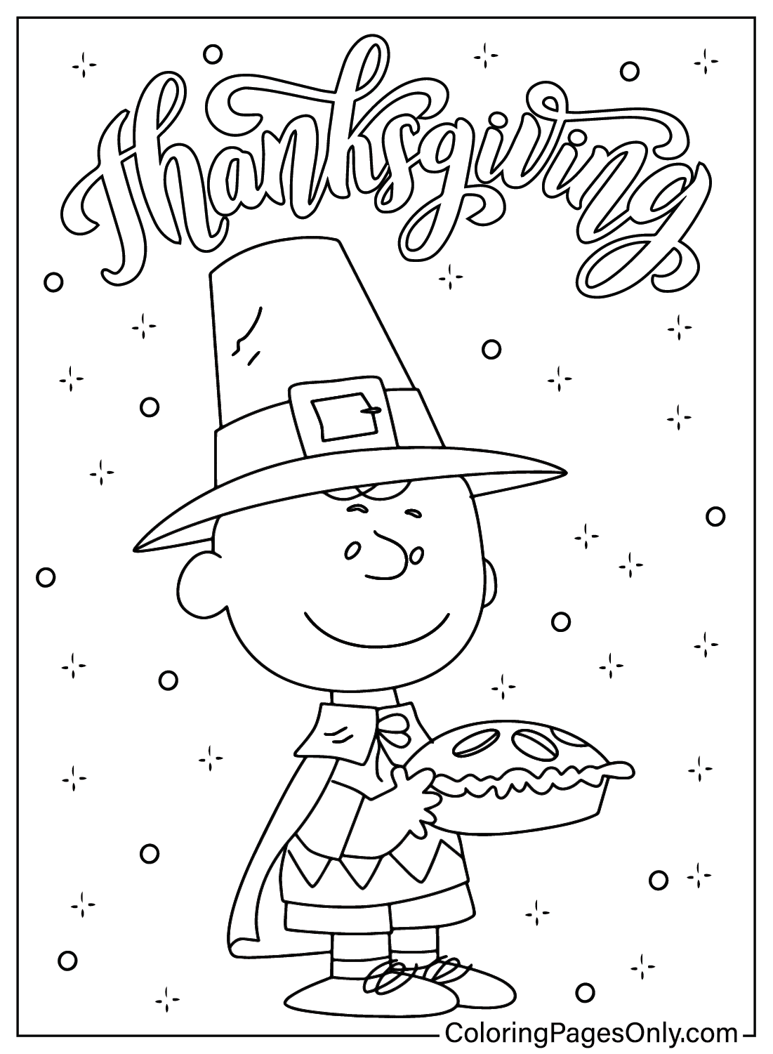 Thanksgiving charlie brown coloring page