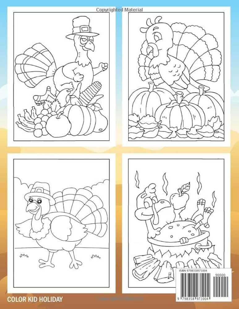 Thanksgiving coloring book for kids super cute thanksgiving coloring pages filled with turkeys pumpkins autumn leaves apples acorns and many more thanksgiving gifts for kids holiday color kid books