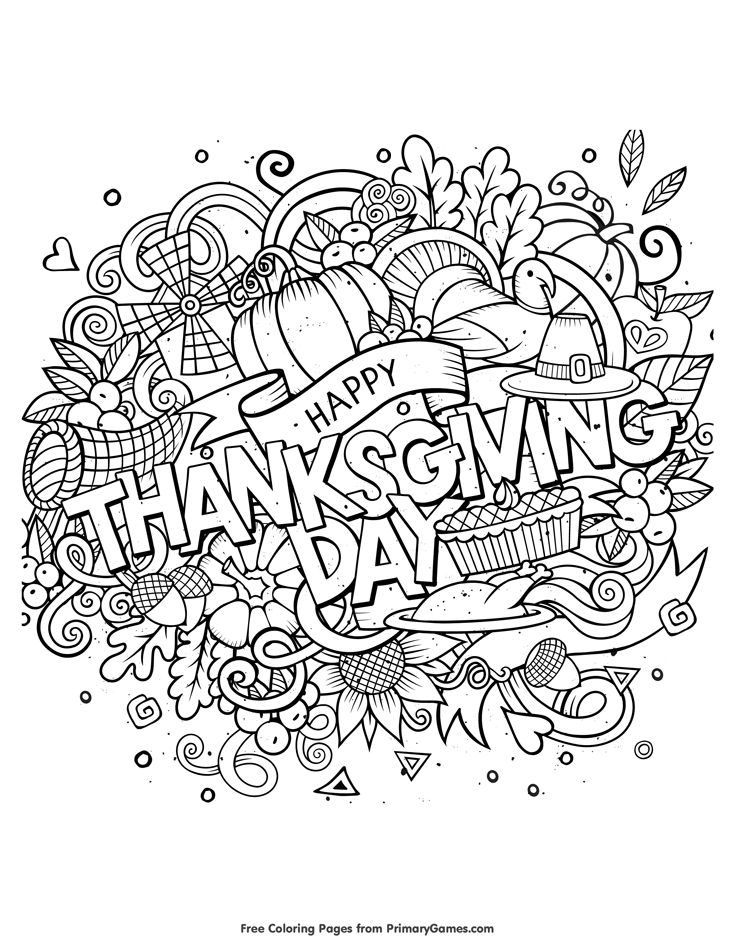 Happy thanksgiving day coloring page â free printable ebook thanksgiving coloring sheets fall coloring pages free thanksgiving coloring pages