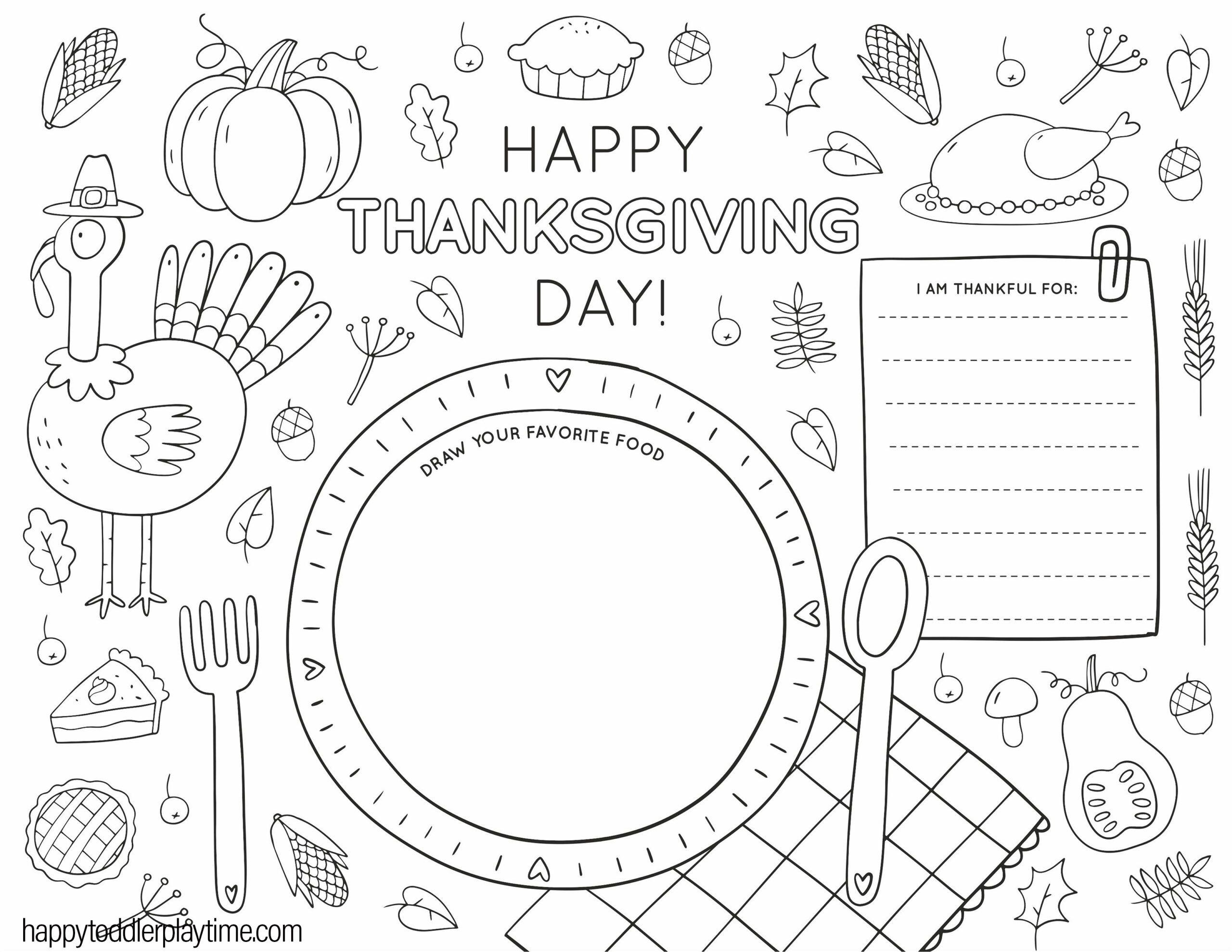 Free printable thanksgiving coloring pages for kids