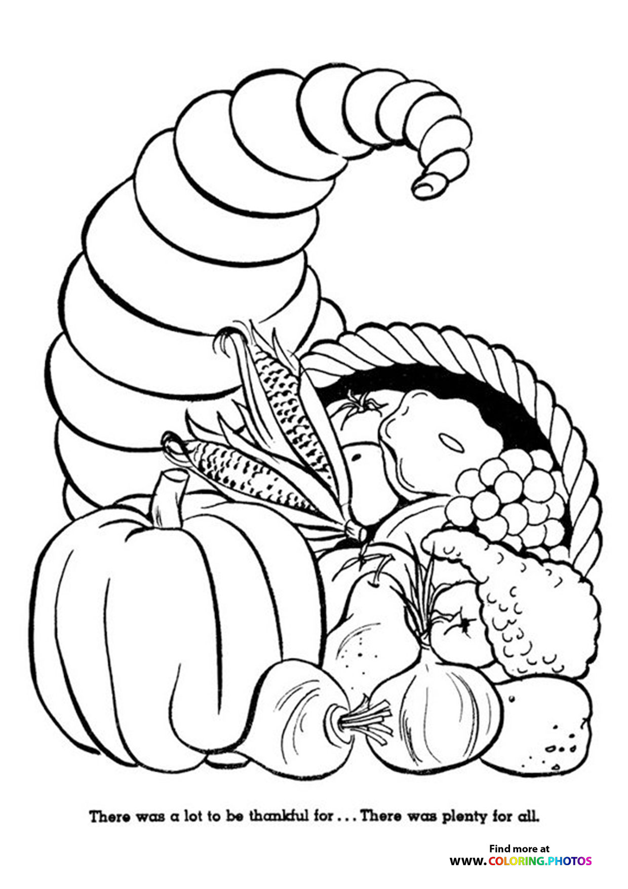 Thanksgiving day cornucopia pages free pages for kids