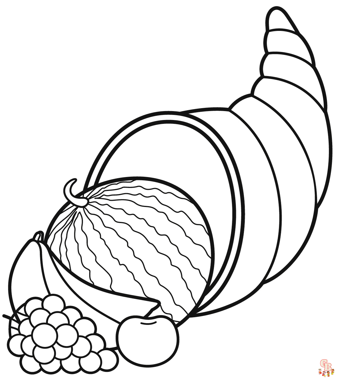 Printable cornucopia coloring pages free for kids and adults