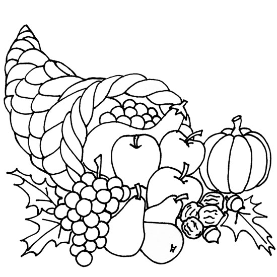 Thanksgiving coloring pages thanksgiving cornucopia coloring pages