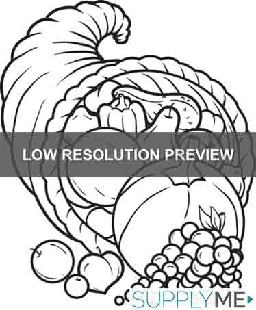 Printable cornucopia coloring page for kids