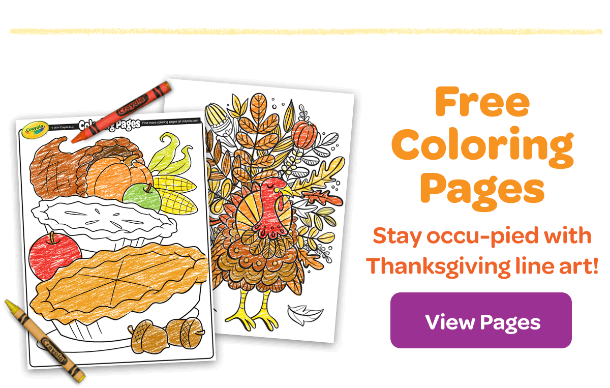 Free thanksgiving coloring pages and games from crayola â the kids niche