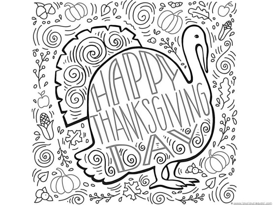 Thanksgiving doodle coloring pages