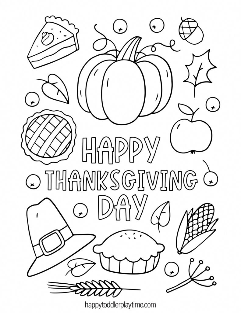 Free printable thanksgiving coloring pages for kids