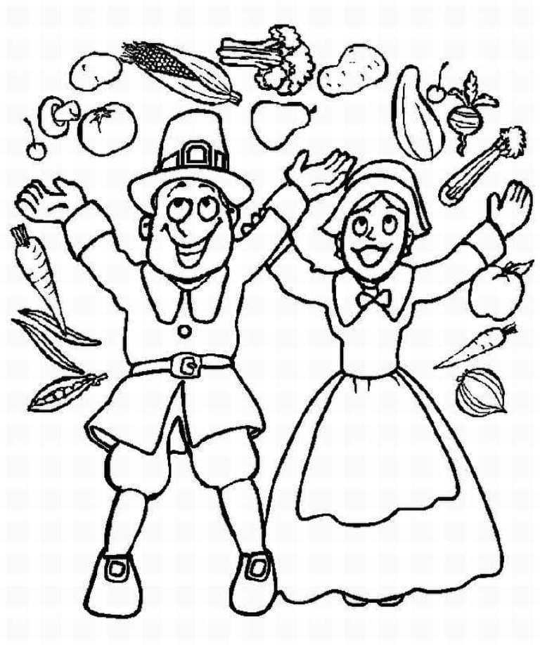 Harvest thanksgiving day coloring page